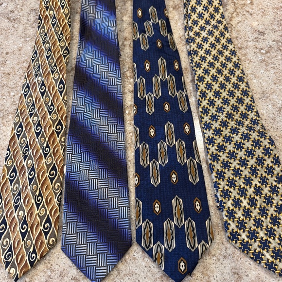 HUBERT MILANO, Z INC, PAOLO DESIGNED BY GUCCI DESIGNER MEN'S TIES BUNDLE OF 4 - Picture 1 of 5